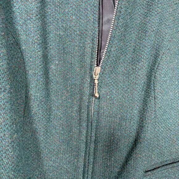 Hillard Hanson Teal Wool Blend Tweed Zip Up Jacket - Size 16W - Womens Plus Size - Picture 4 of 7
